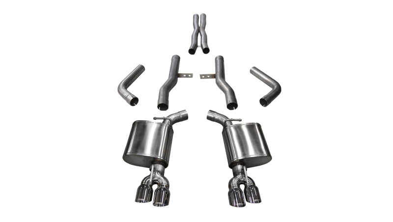 Corsa 2015-2023 Dodge Challenger Hellcat Dual Rear Exit Extreme Exhaust w/ 3.5in Polished Tips - Burkken Auto Parts