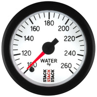 Autometer Stack 52mm 100-260 Deg F 1/8in NPTF Male Pro Stepper Motor Water Temp Gauge - White - Burkken Auto Parts
