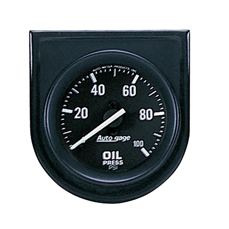 Autometer AutoGage Gauge Console 100psi Oil Pressure Gauge - Black Dial/Black Bezel - Burkken Auto Parts