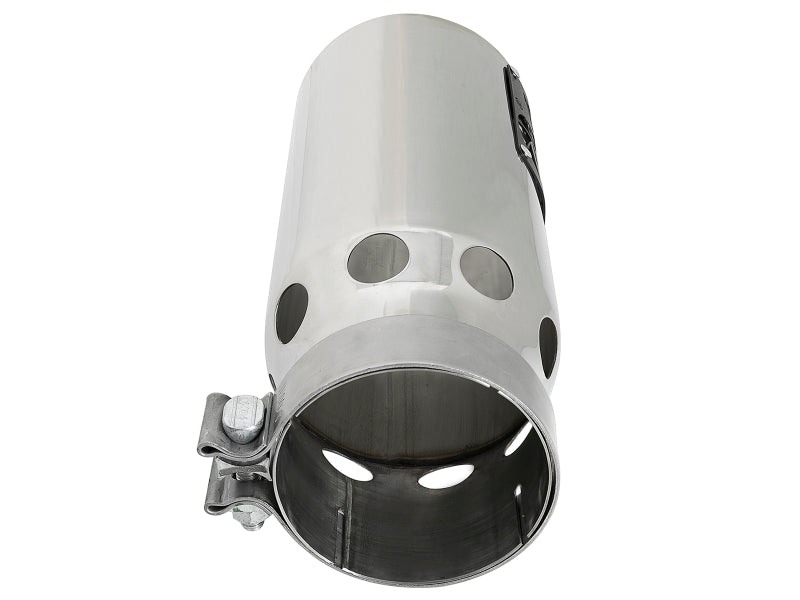 aFe SATURN 4S 4in SS Intercooled Exhaust Tip - Polished 4in In x 5in Out x 12in L Bolt-On - Burkken Auto Parts