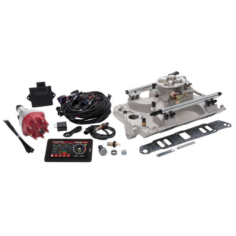 Edelbrock Pro Flo 4 Fuel Injection Kit Seq Port Pontiac 326-455 ci 550 Max HP 2 LbHr Injectors Satin - Burkken Auto Parts