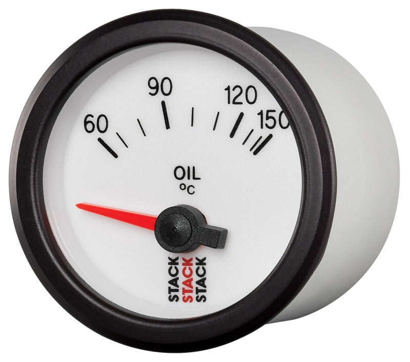 Autometer Stack 52mm 60-150 Deg C M10 Male Electric Oil Temp Gauge - White - Burkken Auto Parts