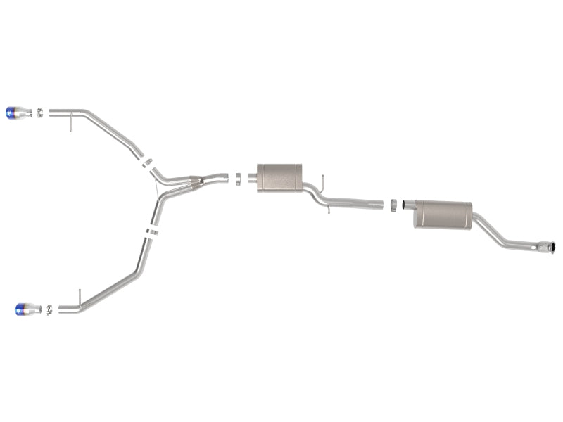 afe MACH Force-Xp 13-16 Audi Allroad L4 SS Cat-Back Exhaust w/ Blue Flame Tips - Burkken Auto Parts