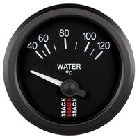 Autometer 52mm Stack Instruments 40-120 Degree C Electric Water Temperature Gauge - Black - Burkken Auto Parts