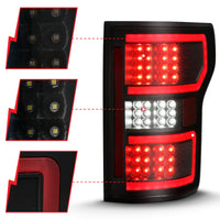 ANZO 18-19 Ford F-150 LED Taillight Black Housing Clear Lens Red Light Bar W/Sequential - Burkken Auto Parts
