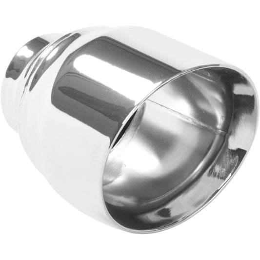 MagnaFlow Tip Stainless Double Wall Round Single Outlet Polished 4.5in DIA 2.5in Inlet 5.75in Length - Burkken Auto Parts