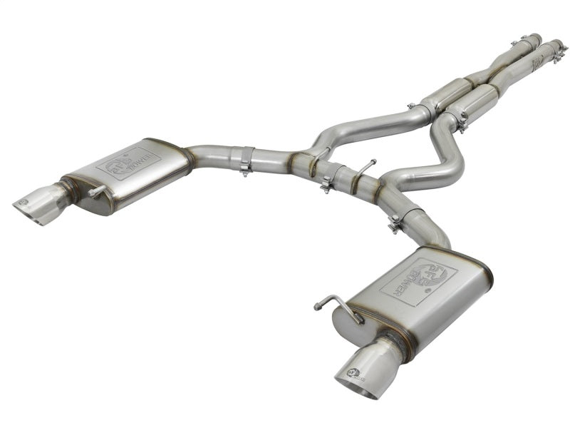 aFe MACHForce XP 3in Sport Tone Cat-Back Exhausts w/ Polished Tips 15-17 Ford Mustang V6/V8 - Burkken Auto Parts
