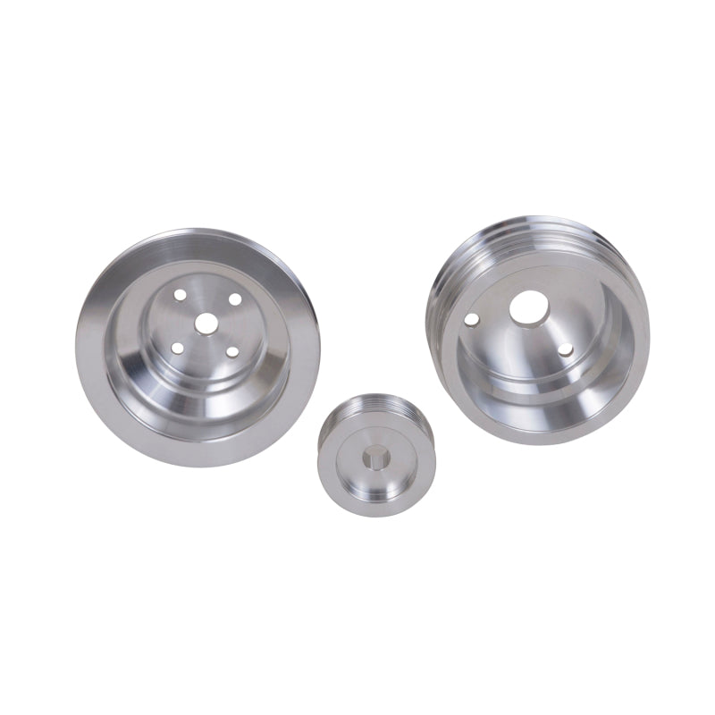 BBK 85-97 GM Truck 305 350 Underdrive Pulley Kit - Lightweight CNC Billet Aluminum (3pc) - Burkken Auto Parts