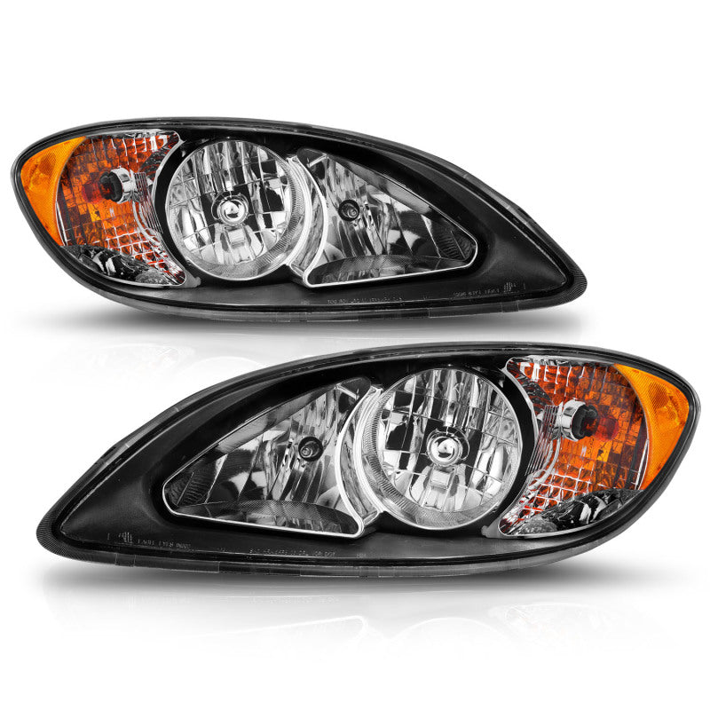 ANZO 2008-2016 International Prostar Crystal Headlights Black Housing (OE Replacement) - Burkken Auto Parts
