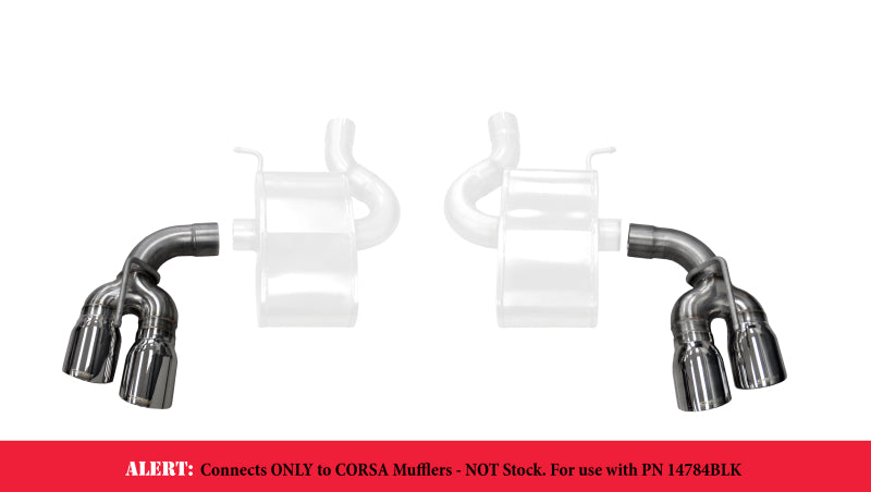 Corsa 2017-2024 Chevy Camaro SS 2.75in Inlet / 4in Outlet Polished Tip Kit (For Corsa Exhaust Only) - Burkken Auto Parts