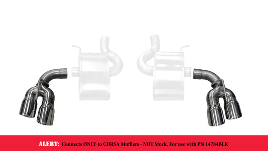 Corsa 2017-2024 Chevy Camaro SS 2.75in Inlet / 4in Outlet Polished Tip Kit (For Corsa Exhaust Only) - Burkken Auto Parts