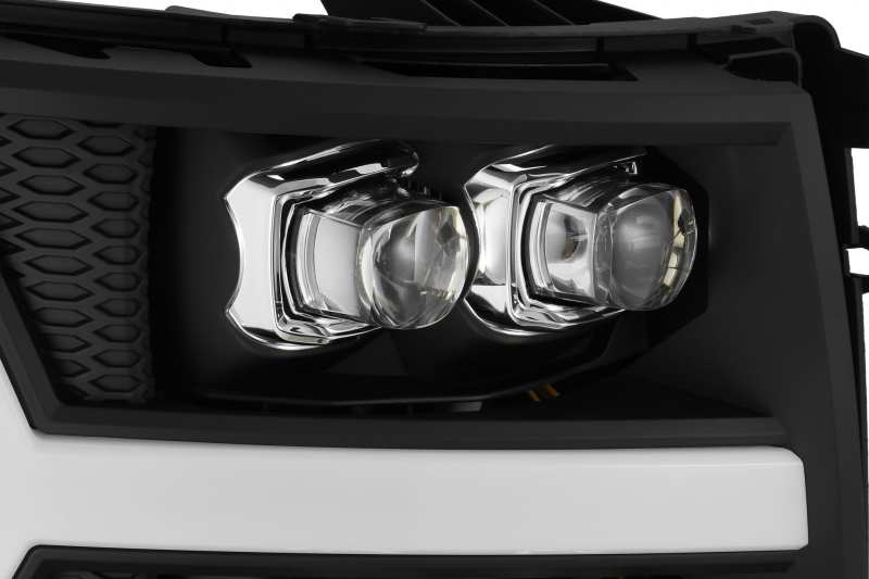 AlphaRex 07-13 Chevy 1500HD(NewBody) NOVA LED Proj Headlight Plank Sty Glos Blk w/Activ Lite/Seq Sig - Burkken Auto Parts