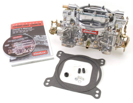 Edelbrock Carburetor Performer Series 4-Barrel 750 CFM Manual Choke Satin Finish - Burkken Auto Parts