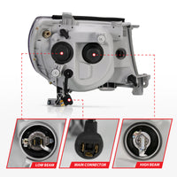 ANZO 2005-2011 Toyota Tacoma Projector Headlights w/ Halo Black - Burkken Auto Parts