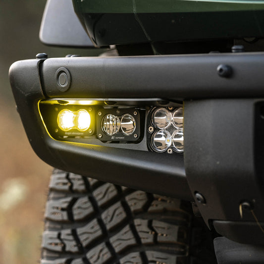 Baja Designs 21-22 Ford Bronco w/Steel Bumper S2 SAE Pro Fog Pocket Light Kit - Amber - Burkken Auto Parts