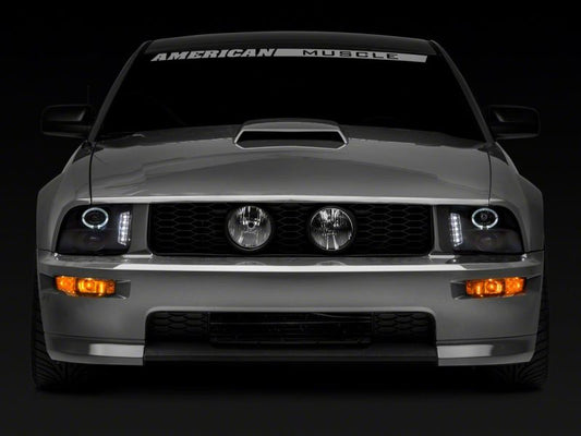 Raxiom 05-09 Ford Mustang Excluding GT500 LED Halo Projector Headlights- Black Housing (Clear Lens)