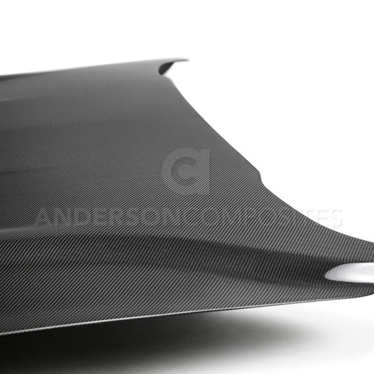 Anderson Composites 18-20 Ford Mustang Double Sided Type-OE Carbon Fiber Hood - Burkken Auto Parts