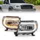 ANZO 05-11 Toyota Tacoma Projector Headlights w/Light Bar Switchback Chrome Housing - Burkken Auto Parts