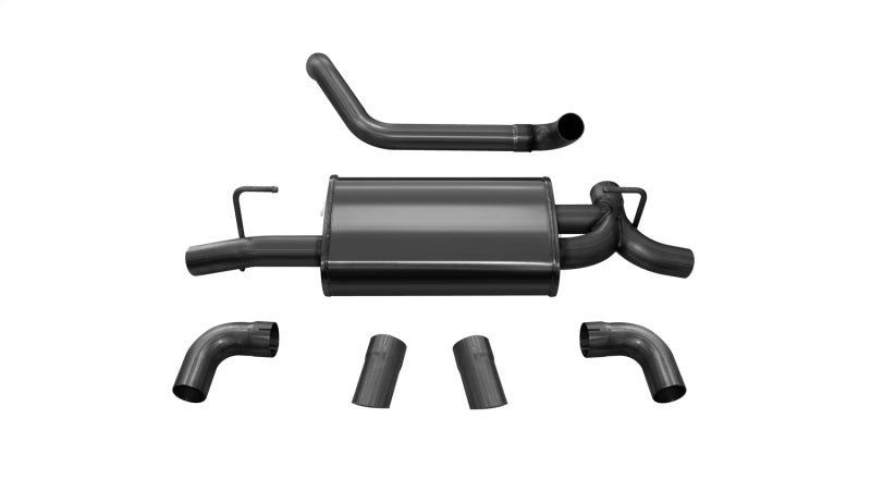 Corsa 2018-2025 Jeep Wrangler JL 2.5in Dual Rear Turn Down Exit Black Sport Axle-Back Exhaust - Burkken Auto Parts