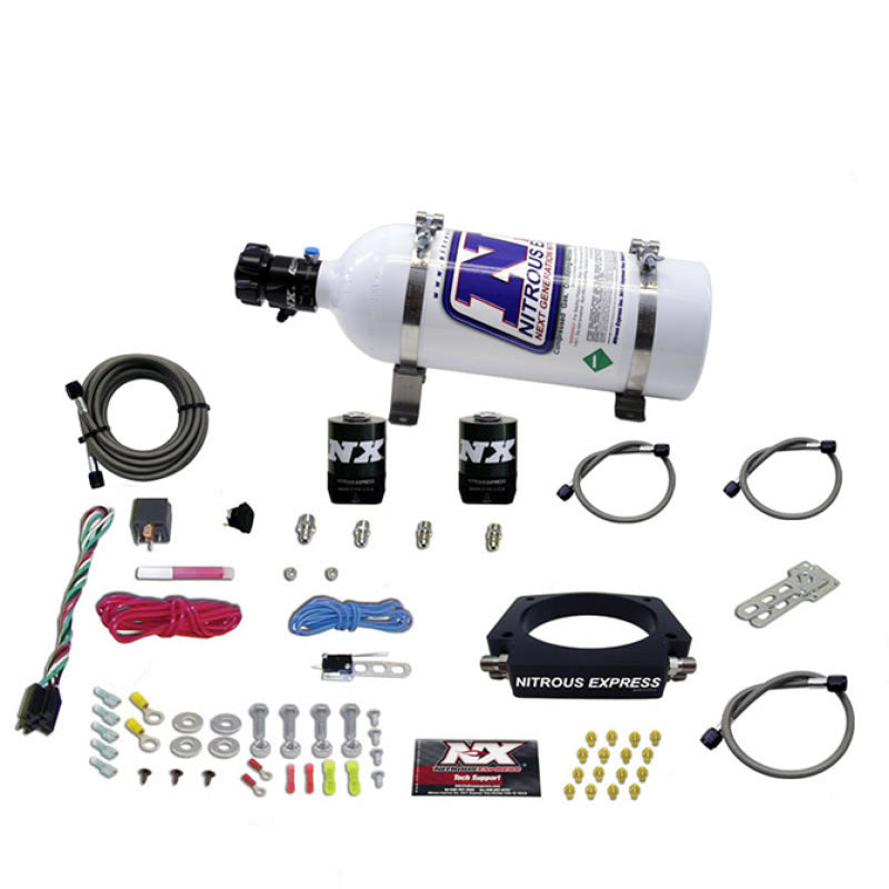 Nitrous Express GM LS 90mm Nitrous Plate Kit (50-400HP) w/5lb Bottle - Burkken Auto Parts
