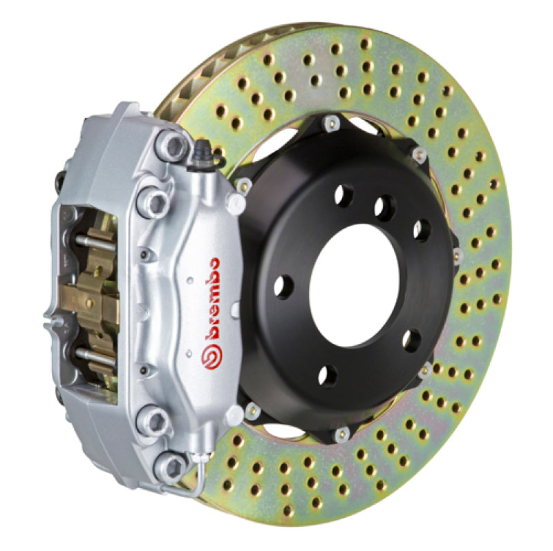 Brembo 05-11 Elise (Excl 4-Caliper Equipped) Fr GT BBK 4Pist Cast 2pc 328x28 2pc Rtr Drill-Silver - Burkken Auto Parts