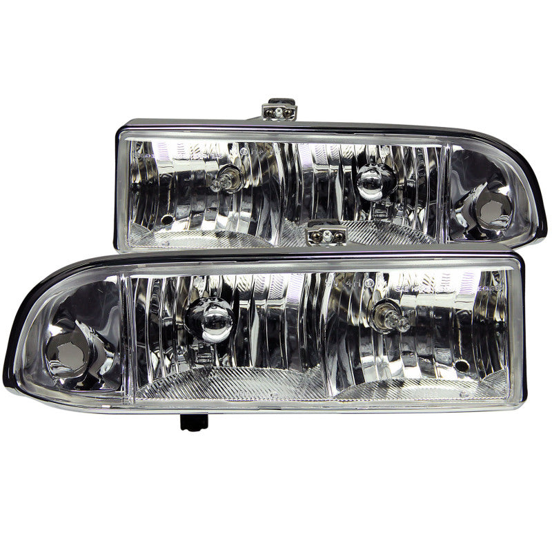 ANZO 1998-2005 Chevrolet S-10 Crystal Headlights Chrome - Burkken Auto Parts