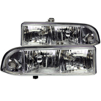 ANZO 1998-2005 Chevrolet S-10 Crystal Headlights Chrome - Burkken Auto Parts