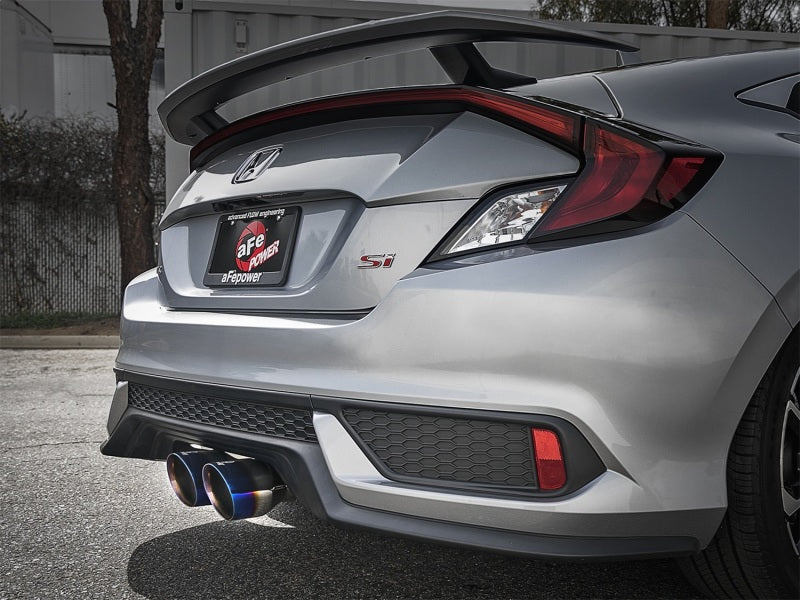 aFe Takeda 3in 304 SS Cat-Back Exhaust System w/ Blue Tips 2017 Honda Civic Si I4 1.5L (t) - Burkken Auto Parts