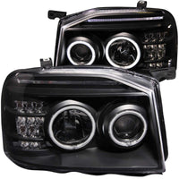ANZO 2001-2004 Nissan Frontier Projector Headlights w/ Halo Black (CCFL) - Burkken Auto Parts