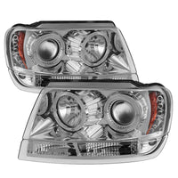 Spyder Jeep Grand Cherokee 99-04 Projector Headlights LED Halo LED Chrm - PRO-YD-JGC99-HL-C - Burkken Auto Parts