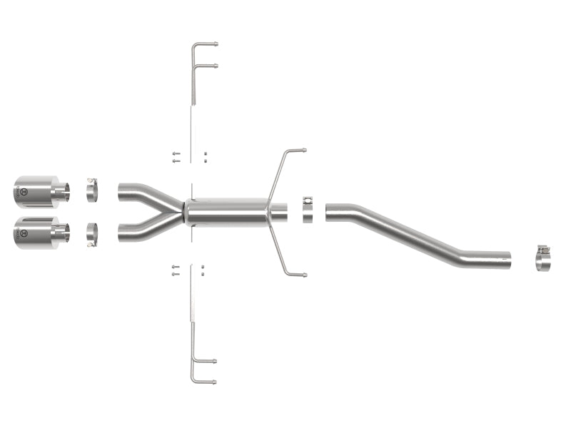 aFe Takeda 2.5in 304SS Axle-Back Exhaust System 17-19 Honda Civic Type R L4-2.0L (t) - Polished Tip - Burkken Auto Parts