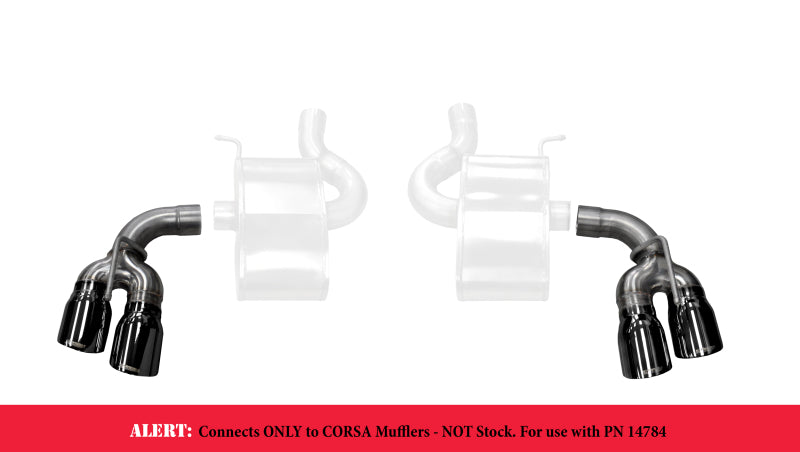 Corsa 2017-24 Chevy Camaro ZL1 2.75in Inlet / 4.0in Outlet Black PVD Tip Kit (For Corsa ExhaustOnly) - Burkken Auto Parts