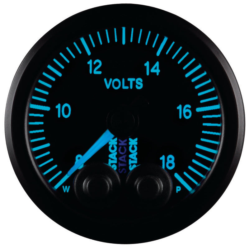 Autometer Stack 52mm 8-18V Pro-Control Battery Voltage Gauge -Black - Burkken Auto Parts