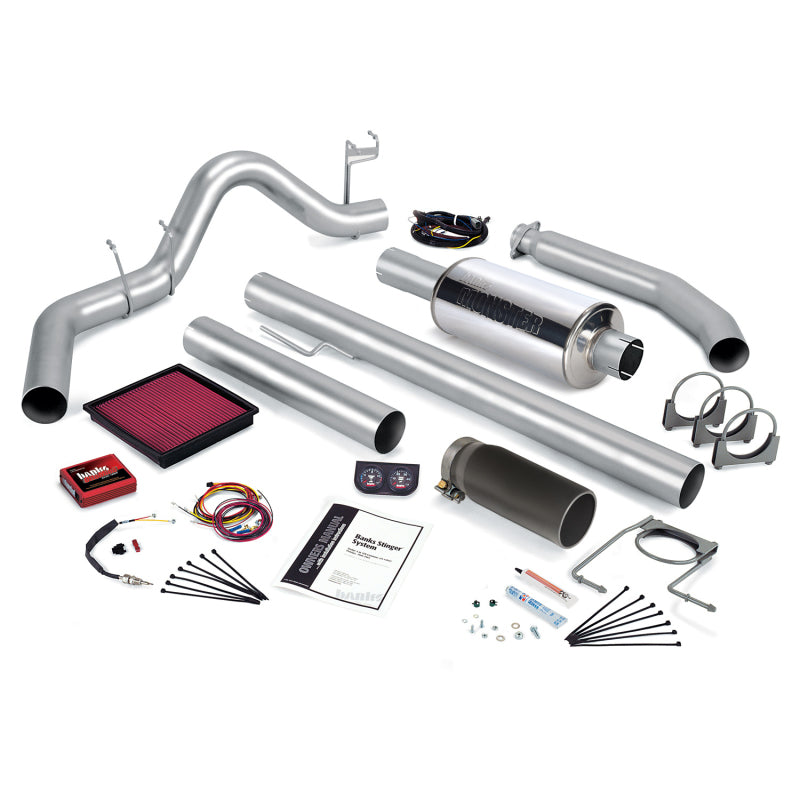 Banks Power 02 Dodge 5.9L 235Hp Ext Cab Stinger System - SS Single Exhaust w/ Black Tip - Burkken Auto Parts