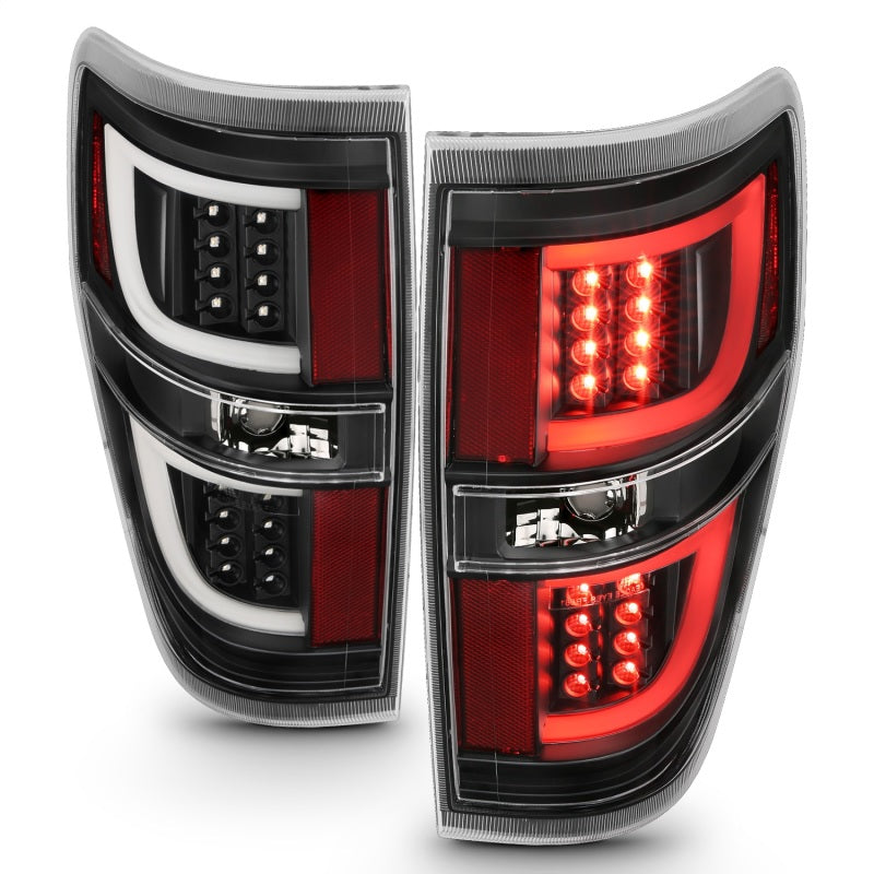 ANZO 2009-2013 Ford F-150 LED Taillights Black - Burkken Auto Parts