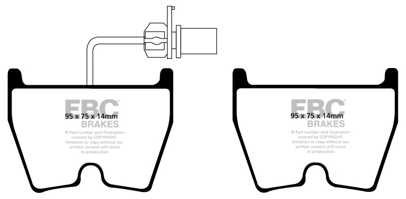 EBC 17-18 Audi  RS3 Redstuff Front Brake Pads - Burkken Auto Parts