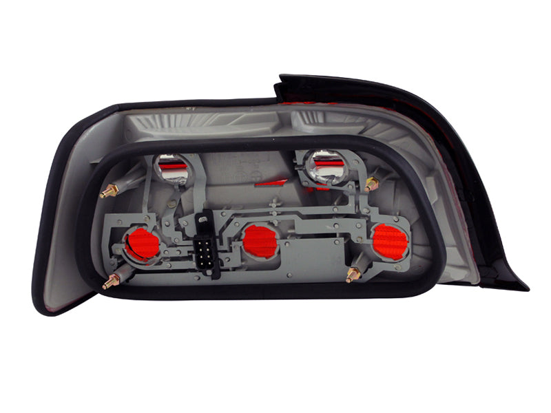 ANZO 1992-1998 BMW 3 Series E36 Coupe/Convertible Taillights Red/Clear - Burkken Auto Parts