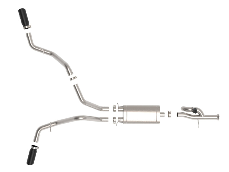 aFe Gemini XV 3in 304 SS Cat-Back Exhaust w/ Cutout 09-18 GM Trucks 4.3L/4.8L/5.3L w/ Black Tips - Burkken Auto Parts