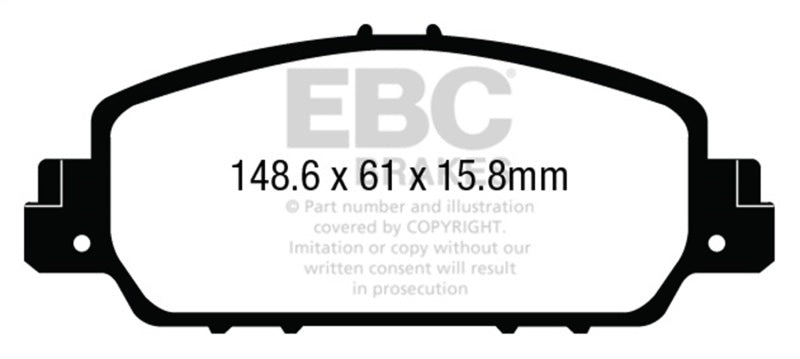 EBC 13+ Honda Accord Coupe 2.4 EX Greenstuff Front Brake Pads - Burkken Auto Parts