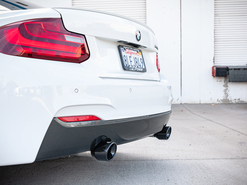 aFe MACH ForceXP 3IN to 2.5IN 304SS Cat-Back Exhaust System w/ Black Tips 14-16 BMW M235i (F22/23) - Burkken Auto Parts