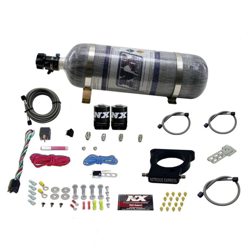 Nitrous Express GM LS 78mm 3-Bolt Nitrous Plate Kit (50-350HP) w/12lb Composite Bottle - Burkken Auto Parts