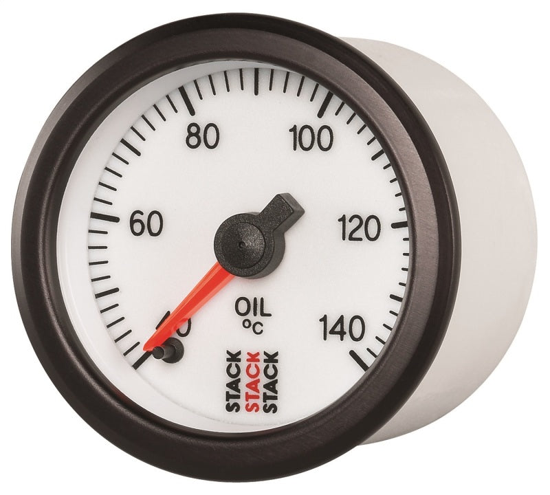 Autometer Stack 52mm 40-140 Deg C 1/8in NPTF Male Pro Stepper Motor Oil Temp Gauge - White - Burkken Auto Parts