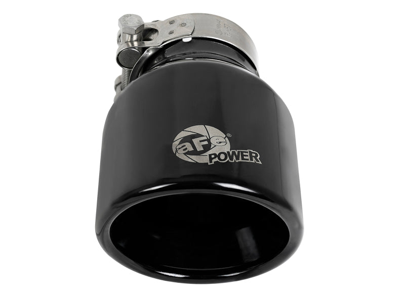 aFe MACH Force-Xp 409 SS Clamp-On Exhaust Tip 2.5in. Inlet / 4in. Outlet / 6in. L - Black - Burkken Auto Parts