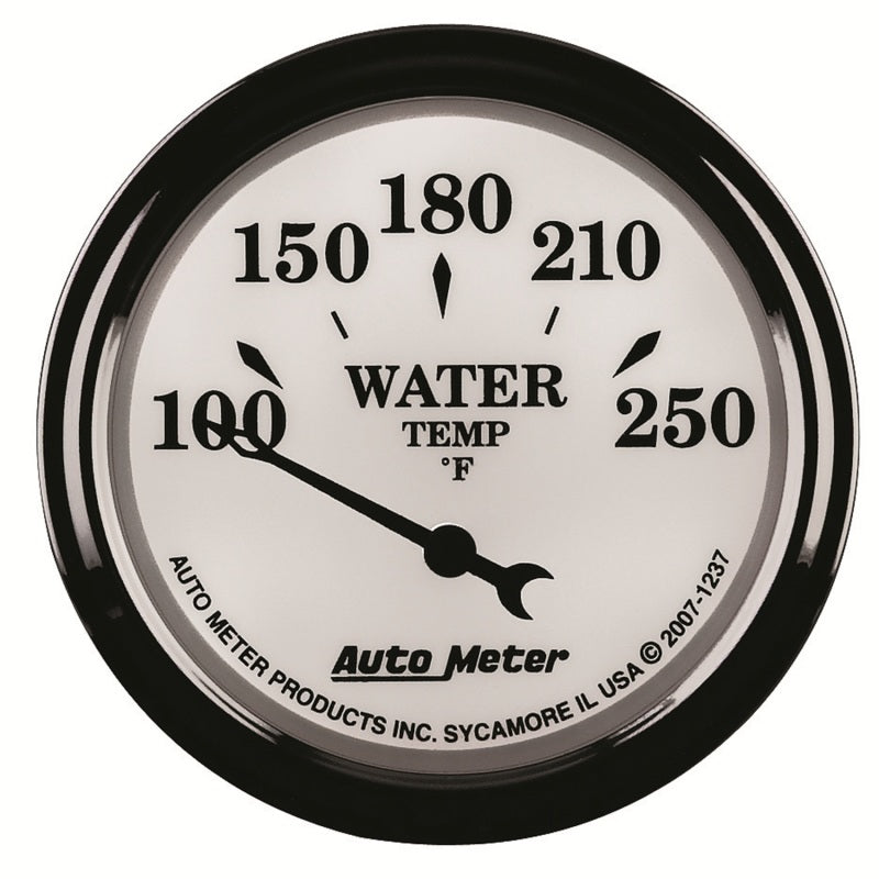 AutoMeter Gauge Water Temp 2-1/16in. 250 Deg. F Elec Old Tyme White II - Burkken Auto Parts