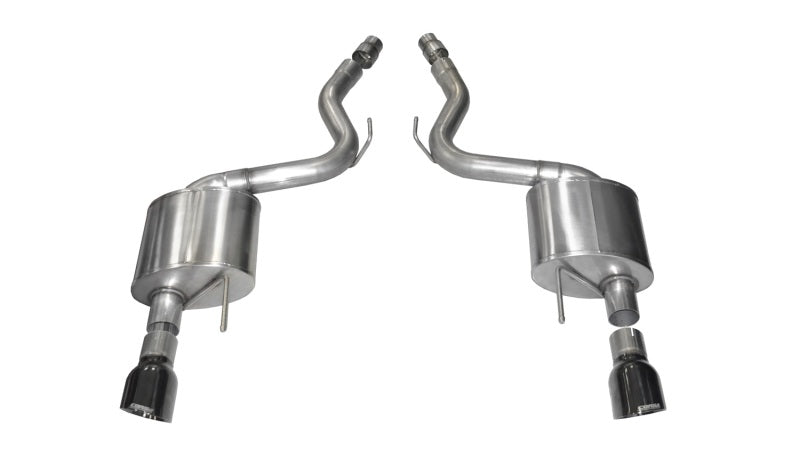 Corsa 2015-2017 Ford Mustang GT 5.0 3in Axle Back Exhaust Black Dual 4.5in Tip Sport - Burkken Auto Parts