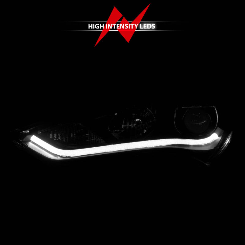 ANZO 2013-2015 Hyundai Genesis Projector Headlights w/ Plank Style Design Black (HID Compatible) - Burkken Auto Parts