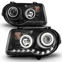 ANZO 2005-2010 Chrysler 300C Projector Headlights w/ Halo Black (CCFL) G2 - Burkken Auto Parts