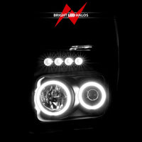 ANZO 2008-2010 Ford F-250 Projector Headlights w/ Halo Black (CCFL) - Burkken Auto Parts