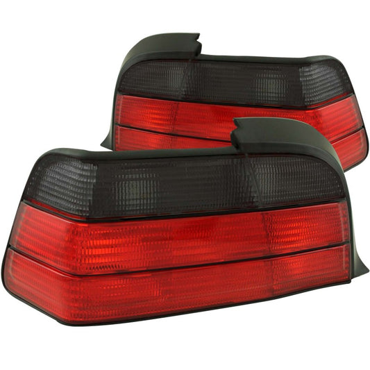 ANZO 1992-1998 BMW 3 Series E36 Coupe/Convertible Taillights Red/Smoke - Burkken Auto Parts
