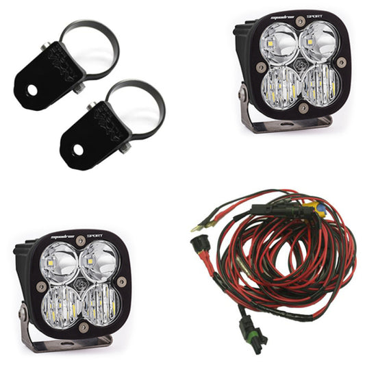 Baja Designs Squadron Sport Polaris A-Pillar LED Light Pods w/ 2.0in Harness/Mounts Kit - Burkken Auto Parts